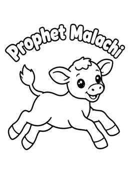 Free printable Prophet Malachi Leaping Calf coloring page