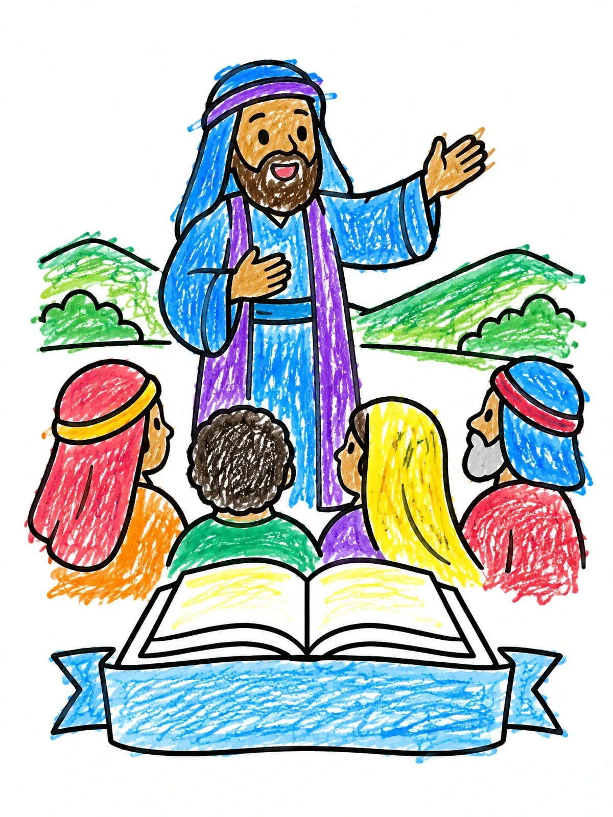 Colored example of the Prophet Malachi Preaching To People coloring page