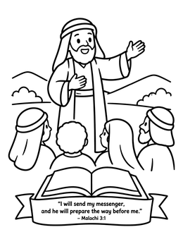 Free printable Prophet Malachi Preaching To People coloring page