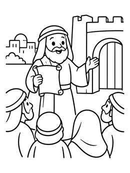 Free printable Prophet Malachi Speaking To Townspeople coloring page
