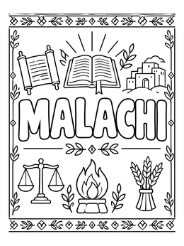 Free printable Prophet Malachi Symbols And Lettering coloring page