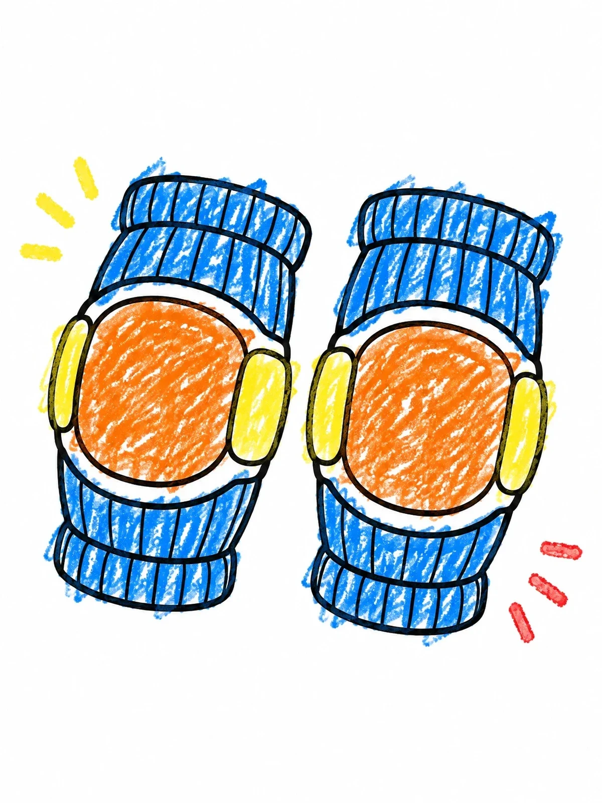 Colored example of the Protective Lacrosse Arm Pads coloring page