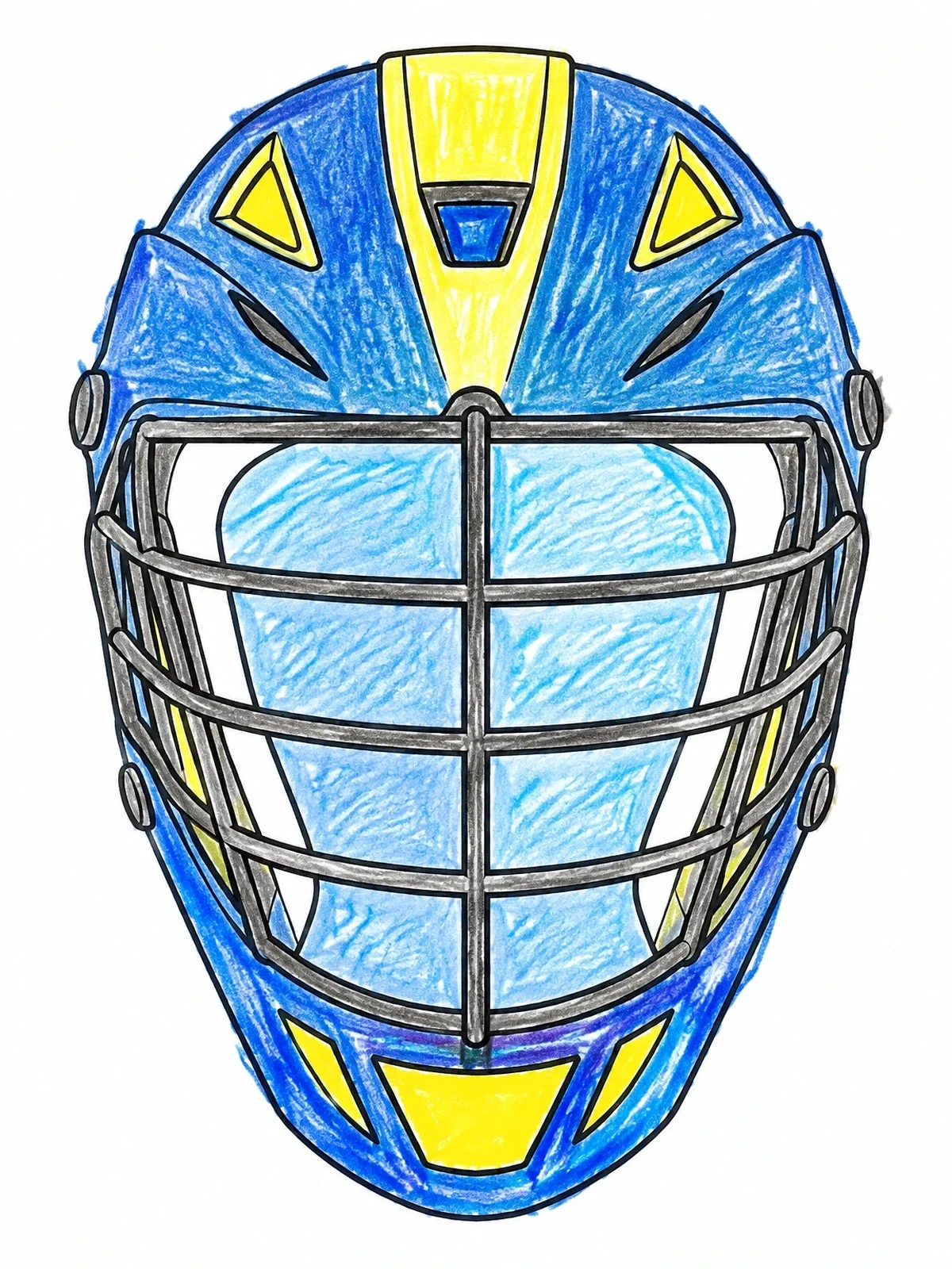 Colored example of the Protective Lacrosse Helmet With Face Mask coloring page