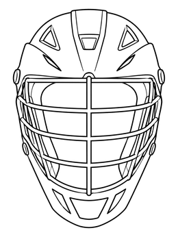 Free printable Protective Lacrosse Helmet With Face Mask coloring page