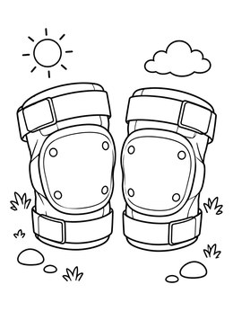 Free printable Protective Skateboarding Knee Pads Outdoors coloring page