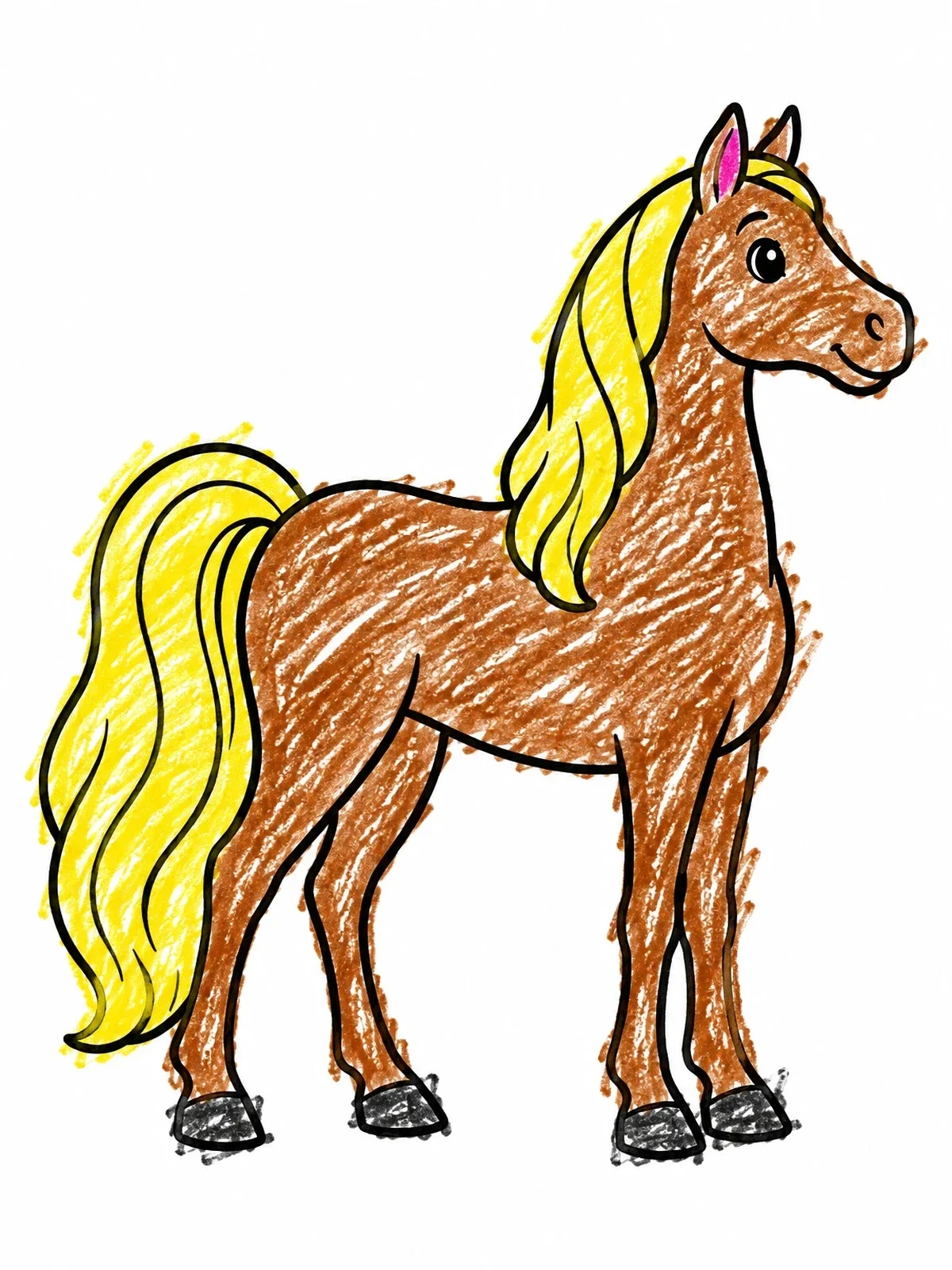 Colored example of the Proud Standing Tennessee Walking Horse coloring page