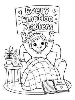 Free printable Cozy Daily Reflections And Emotions coloring page