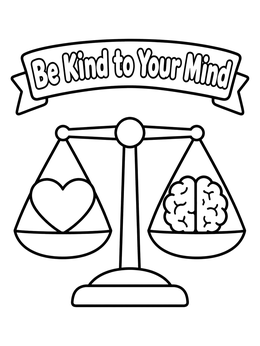 Free printable Heart And Brain Balance Scale coloring page