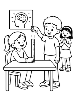 Free printable Reaction Time Ruler Drop Experiment coloring page