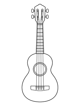 Free printable Puerto Rican Cuatro String Instrument coloring page