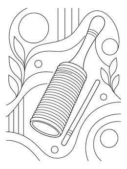 Free printable Puerto Rican Güiro Percussion Instrument coloring page
