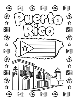 Free printable Puerto Rico Old San Juan Streets coloring page