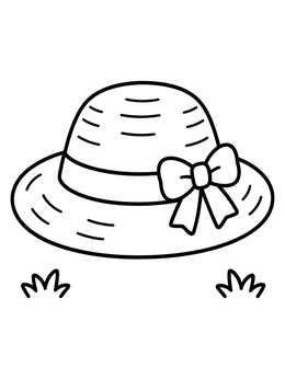 Free printable Puerto Rican Straw Hat With Bow coloring page