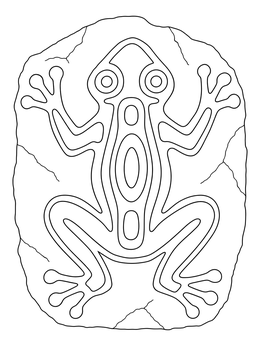 Free printable Taíno Coquí Petroglyph On Stone coloring page
