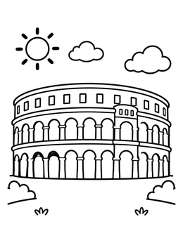 Free printable Roman Amphitheater In Pula coloring page