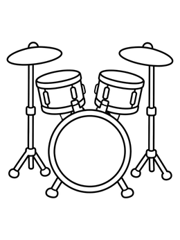 Free printable Simple Rock Drum Set coloring page