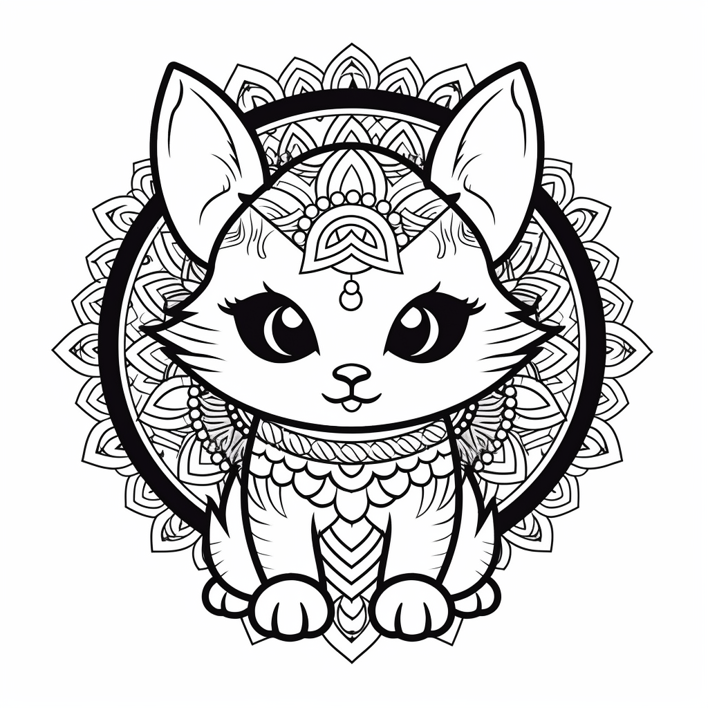 Purr Fect Anime Cat To Color - Coloring Page