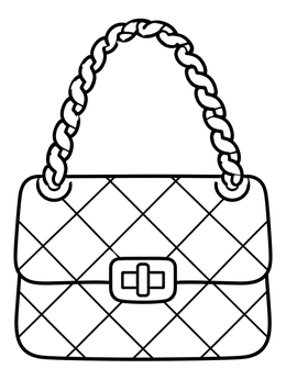 Free printable Classic Quilted Fashion Handbag coloring page