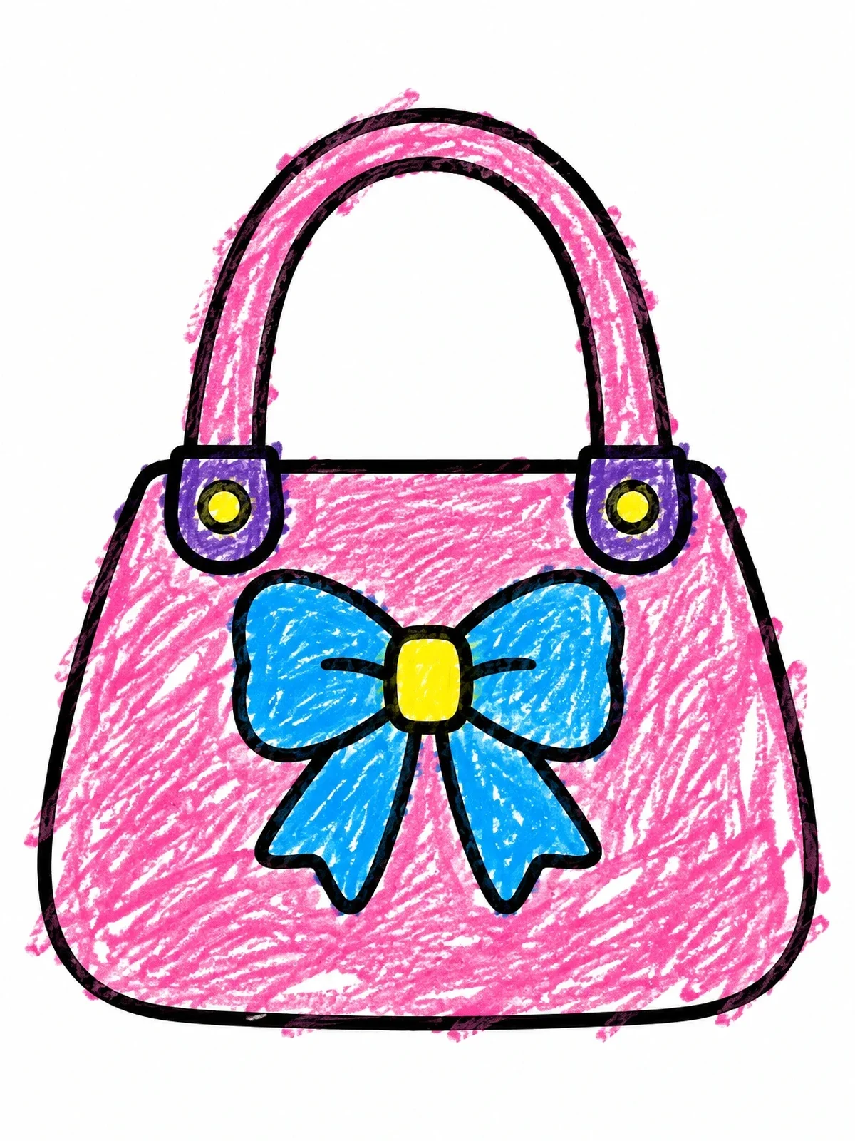 Colored example of the Cute Handbag With A Big Bow coloring page