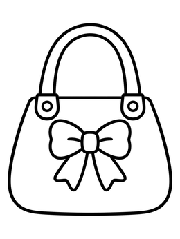 Free printable Cute Handbag With A Big Bow coloring page