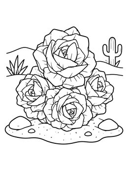 Free printable Qatar Desert Rose Crystal Formation coloring page
