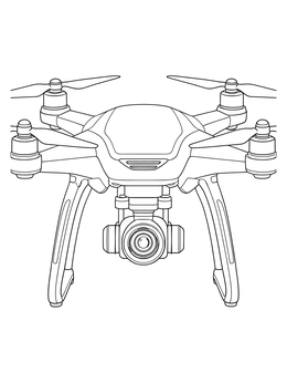 Free printable Quadcopter Drone Front View With Camera coloring page