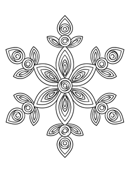 Intricate snowflake decoration in this ornament coloring page.