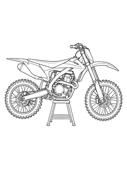 Free printable Racing Dirt Bike On Stand coloring page