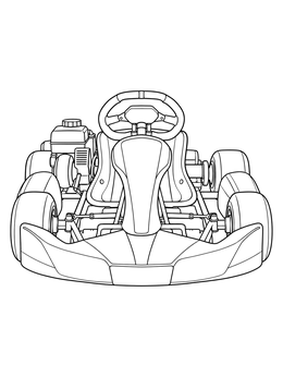 Free printable Racing Go Kart Front View coloring page