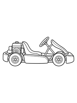 Free printable Racing Go Kart Side View coloring page