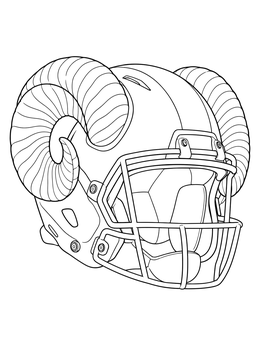 Free printable Ram Horns Football Helmet coloring page