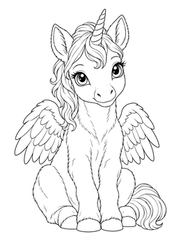Free printable Playful Young Alicorn Foal coloring page