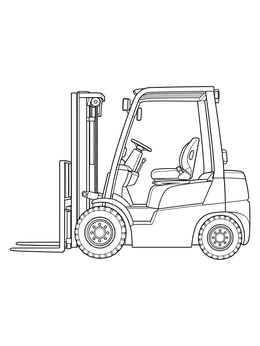 Free printable Realistic Counterbalance Forklift Side View coloring page