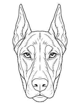 Free printable Realistic Doberman Pinscher Portrait coloring page