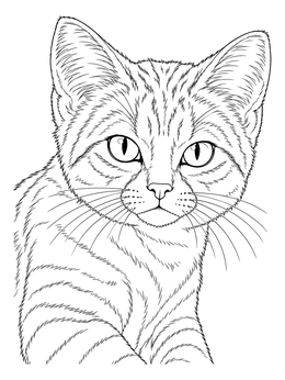 A close-up of a sand cat features in this detailed libya coloring page.