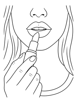 Free printable Applying Lipstick On Full Lips coloring page
