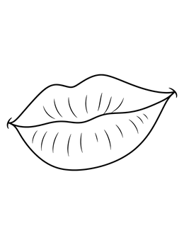 Free printable Full Human Lips Outline coloring page