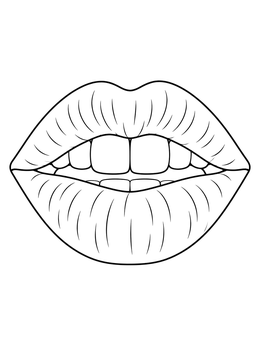Free printable Full Lips With Visible Teeth coloring page