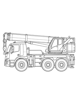 Free printable Realistic Mobile Crane Truck coloring page