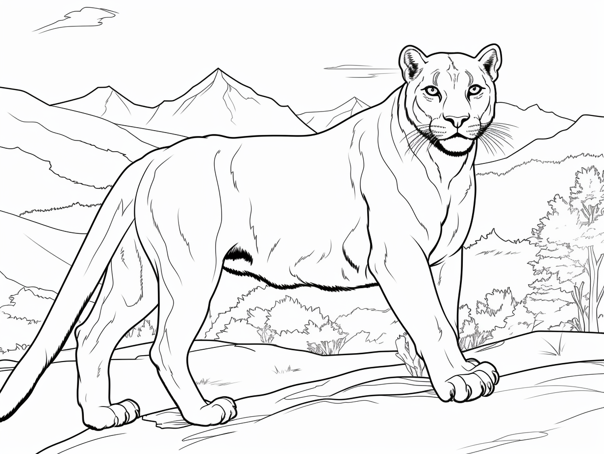 Realistic Panther Coloring Sheet - Coloring Page