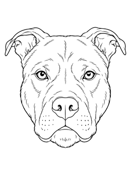 Free printable Realistic Pitbull Dog Portrait coloring page
