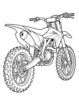 Free printable Rear View Motocross Dirt Bike coloring page