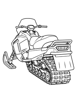 Free printable Rear View Snowmobile With Deep Treads coloring page
