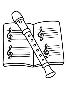 Free printable Recorder And Music Book coloring page