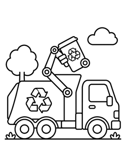 Free printable Recycling Truck With Mechanical Arm coloring page