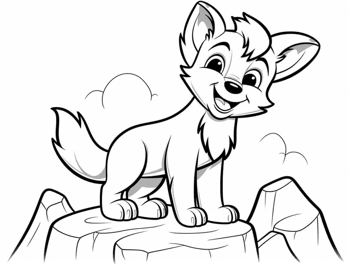 Red Wolf Coloring Printable - Coloring Page