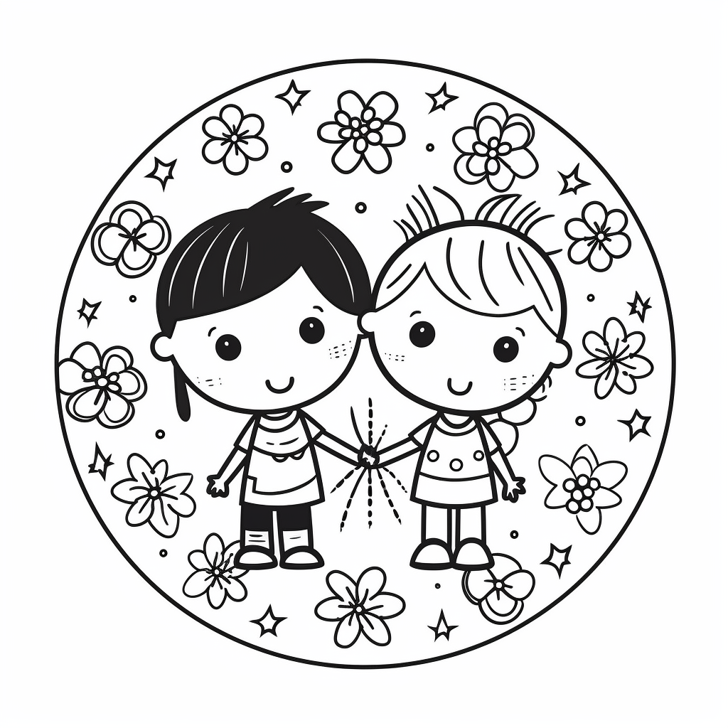 Relationship Coloring Page For Kids - Coloring Page