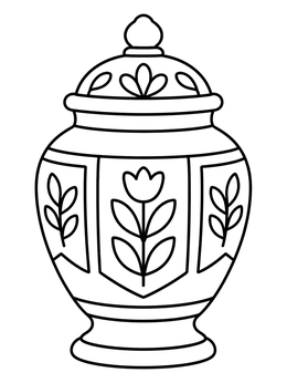 Free printable Renaissance Majolica Ceramic Jar coloring page