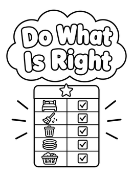 Free printable Completed Daily Chore Chart coloring page