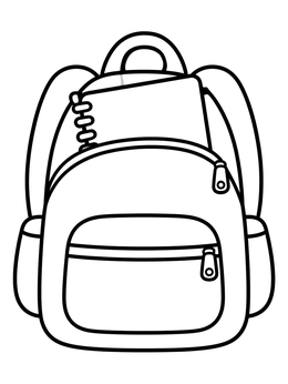 Free printable Neatly Packed School Backpack coloring page
